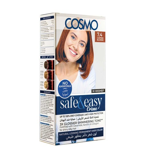 Cosmo No Ammonia Permanent Hair Color 7.4 Chopper Blonde